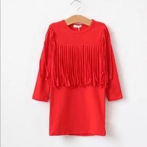 GIRLS 3T FRINGE PARTY DRESS